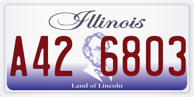 IL license plate A426803