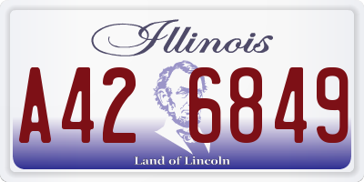 IL license plate A426849