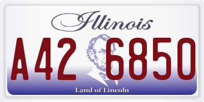 IL license plate A426850