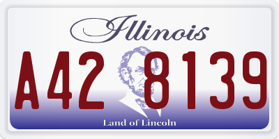 IL license plate A428139
