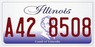IL license plate A428508
