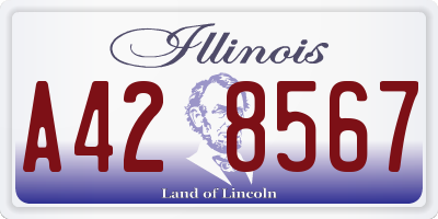 IL license plate A428567