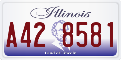 IL license plate A428581
