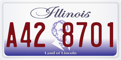 IL license plate A428701