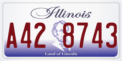 IL license plate A428743