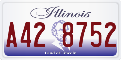 IL license plate A428752