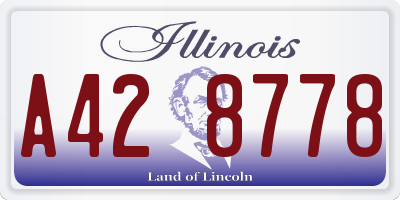 IL license plate A428778