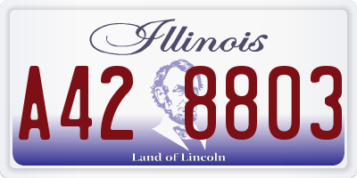 IL license plate A428803