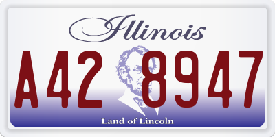 IL license plate A428947
