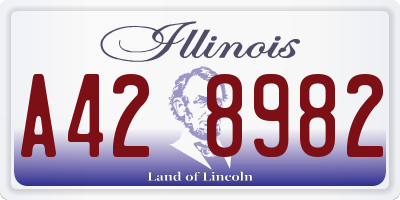 IL license plate A428982