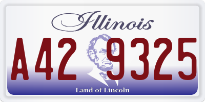 IL license plate A429325