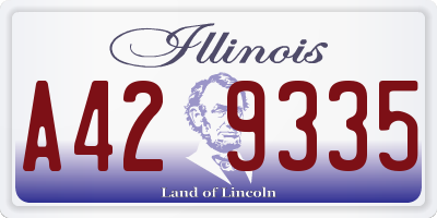 IL license plate A429335