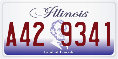 IL license plate A429341