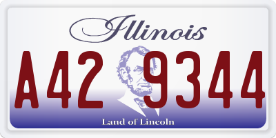 IL license plate A429344