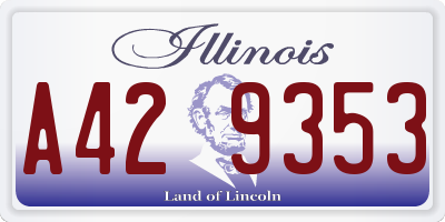 IL license plate A429353