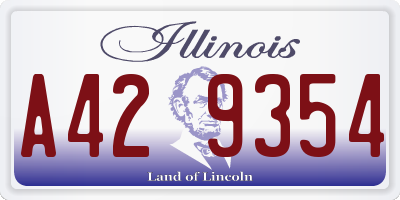 IL license plate A429354
