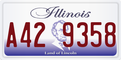 IL license plate A429358