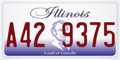 IL license plate A429375
