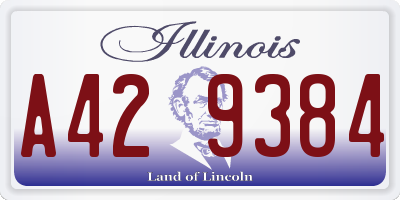 IL license plate A429384