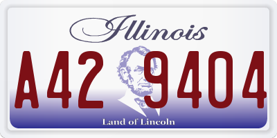 IL license plate A429404