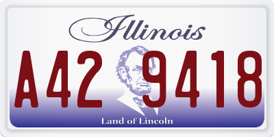 IL license plate A429418
