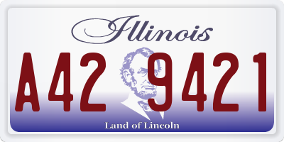 IL license plate A429421