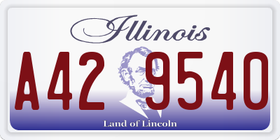 IL license plate A429540