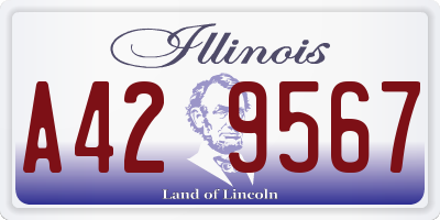 IL license plate A429567