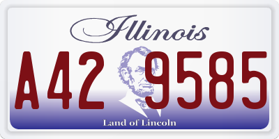 IL license plate A429585