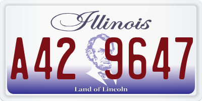 IL license plate A429647