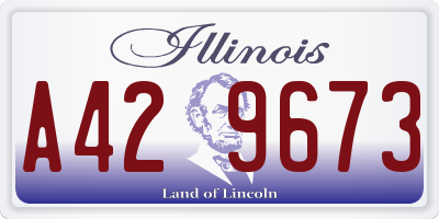 IL license plate A429673