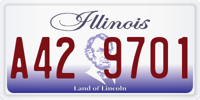 IL license plate A429701