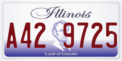 IL license plate A429725