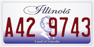 IL license plate A429743
