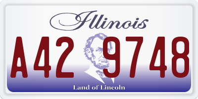 IL license plate A429748