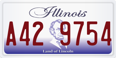 IL license plate A429754