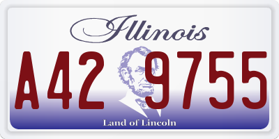 IL license plate A429755