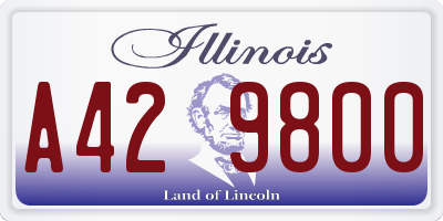 IL license plate A429800