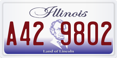 IL license plate A429802