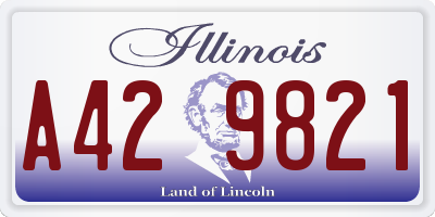 IL license plate A429821