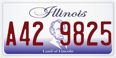 IL license plate A429825