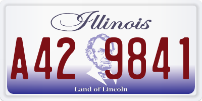 IL license plate A429841