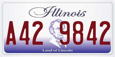 IL license plate A429842