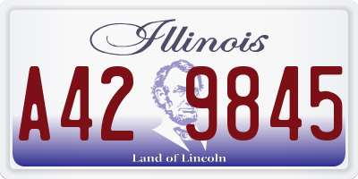 IL license plate A429845