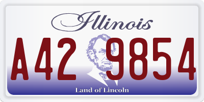 IL license plate A429854