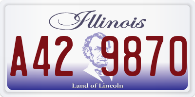 IL license plate A429870