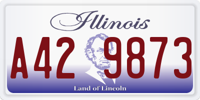 IL license plate A429873