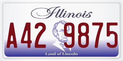 IL license plate A429875
