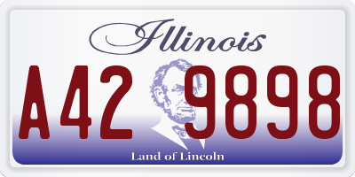 IL license plate A429898