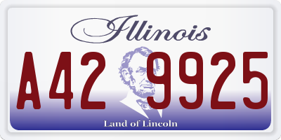 IL license plate A429925